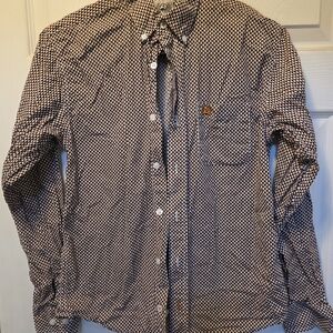 Cinch Men's Black and White Geometric Shirt